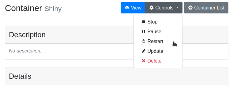 Container controls