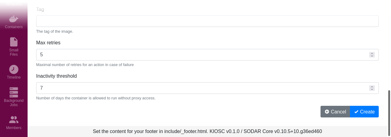 Container template creation (2/2)
