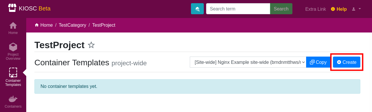Overview create container template