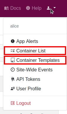 Site-wide Container Templates app