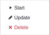 Control menu when container is not running