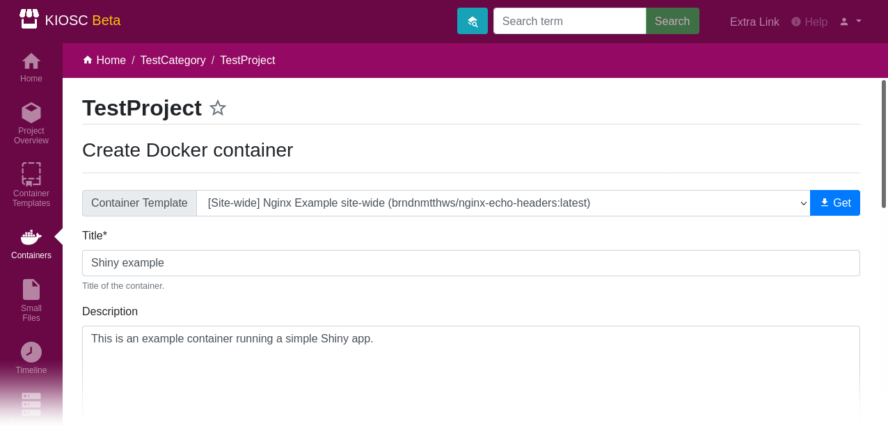 Create container