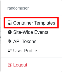 Settings menu
